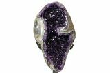 Amethyst Geode Section With Metal Stand - Uruguay #153461-1